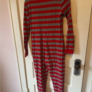 Red and Gray Striped Onesie